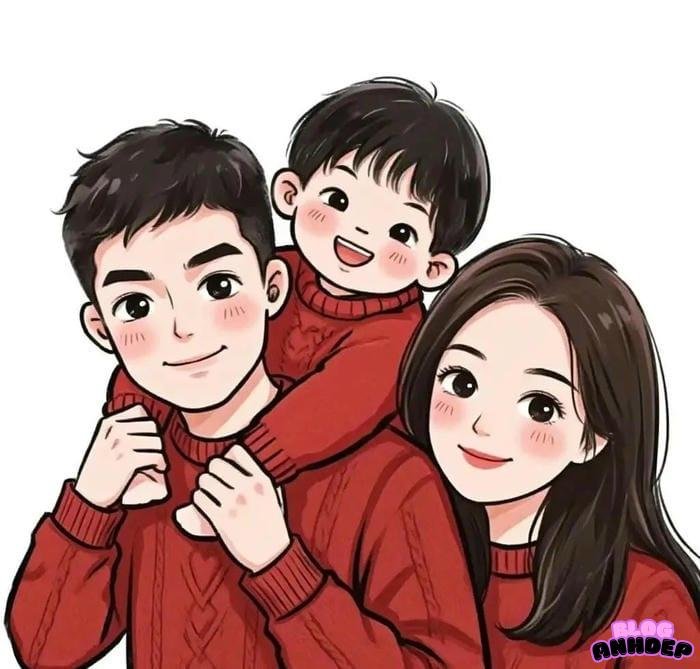 hình avatar gia đình 3 người