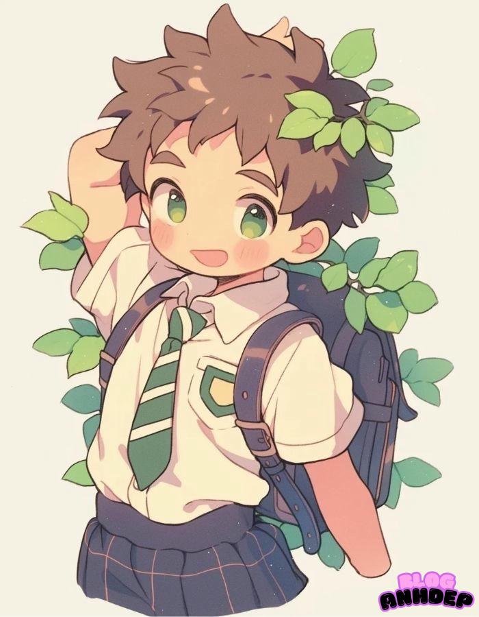 hình chibi học sinh dễ thương