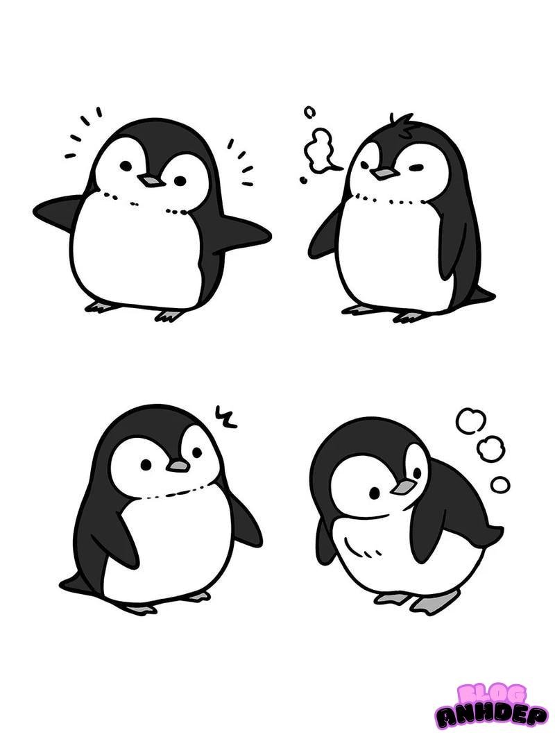 hình chim cánh cụt chibi
