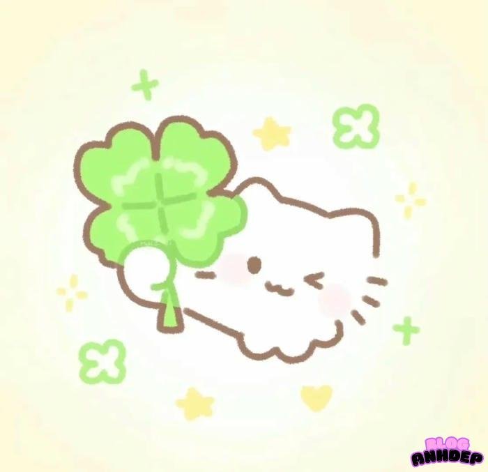 hình đại diện cỏ 4 lá cute