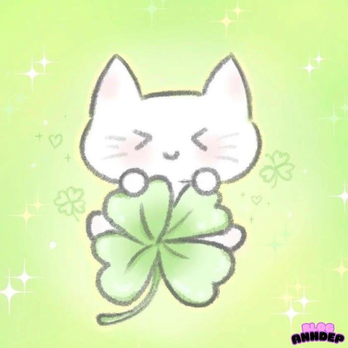 hình đại diện cỏ 4 lá trái tim