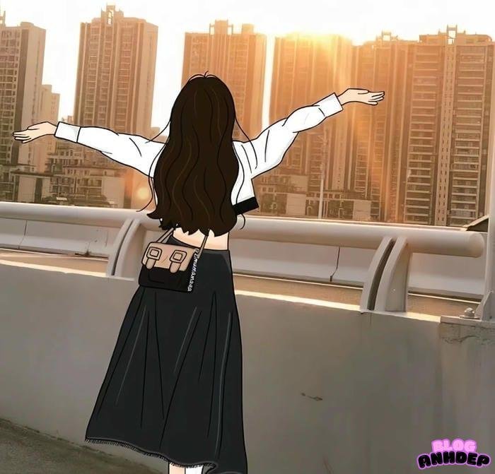 hình đại diện facebook nữ dạo phố