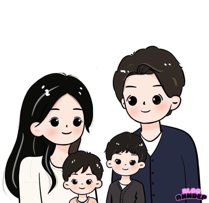 hình đại diện gia đình chibi