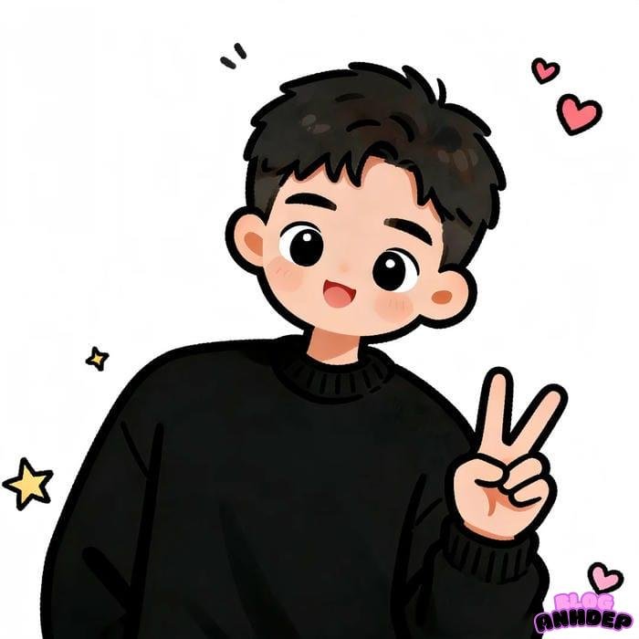 hình đại diện nam đáng yêu tóc rối