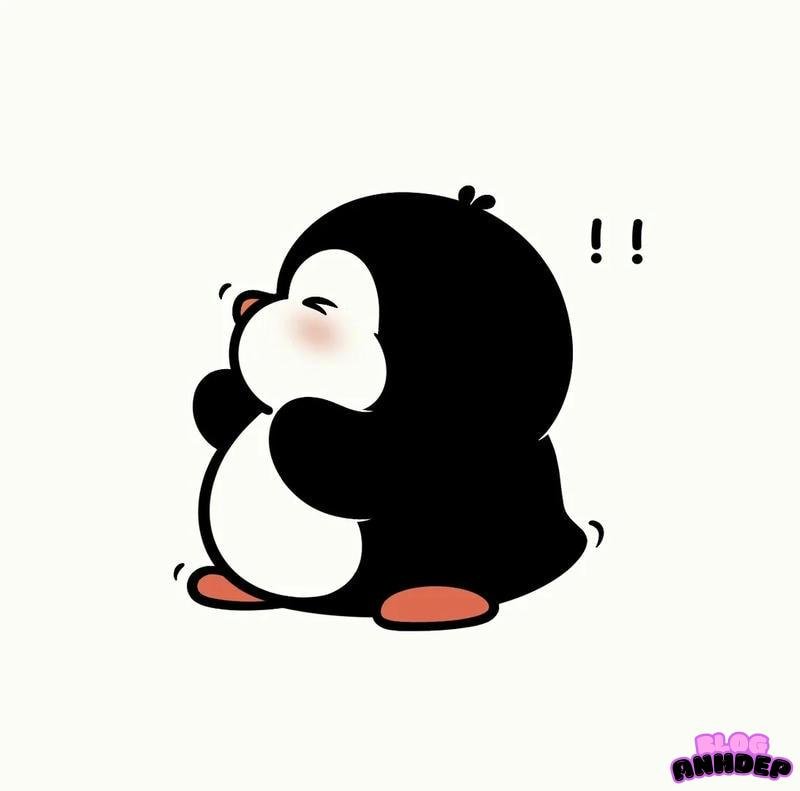 hình nền chim cánh cụt chibi