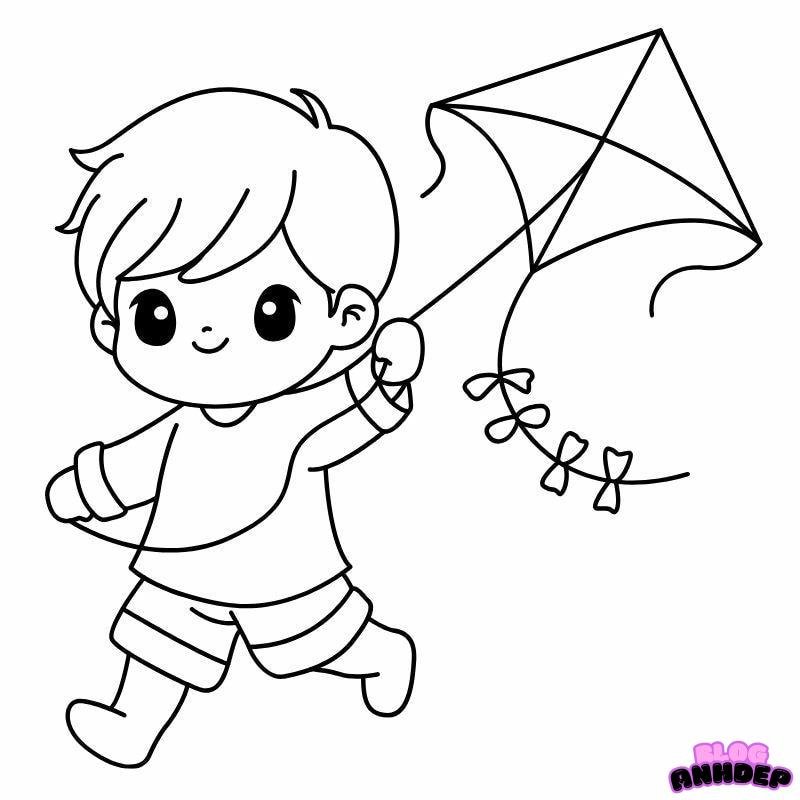 màu chibi cậu bé