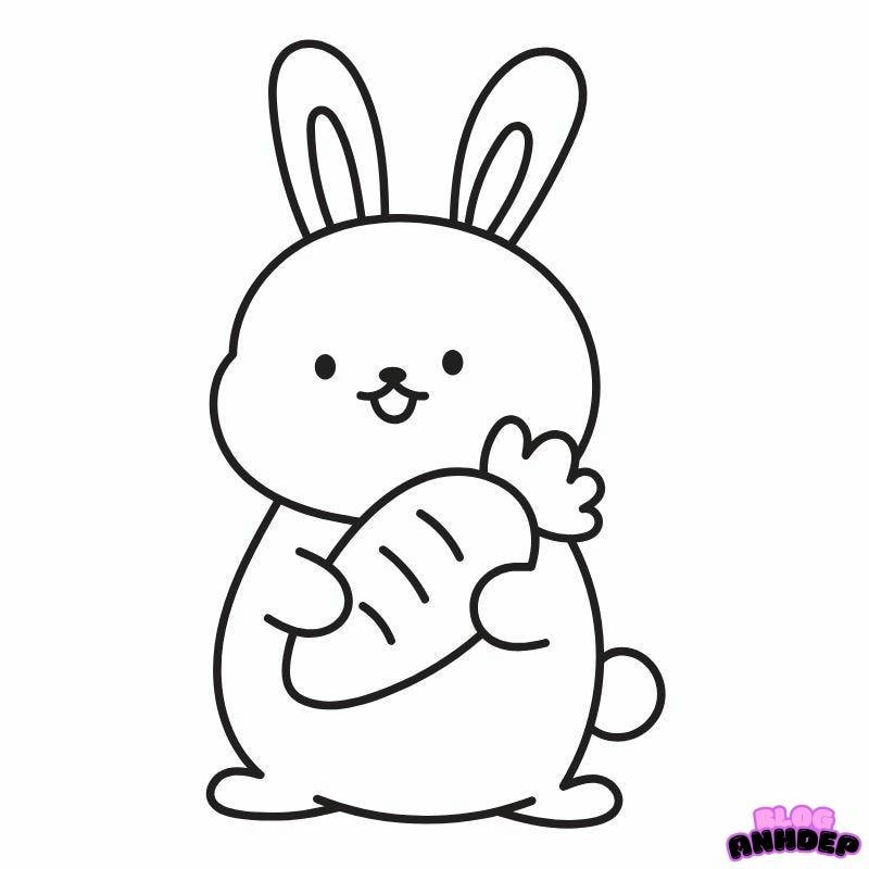 màu chibi con thỏ