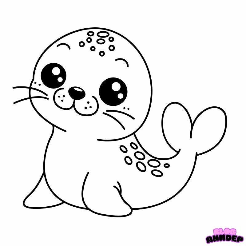 màu chibi hải cẩu