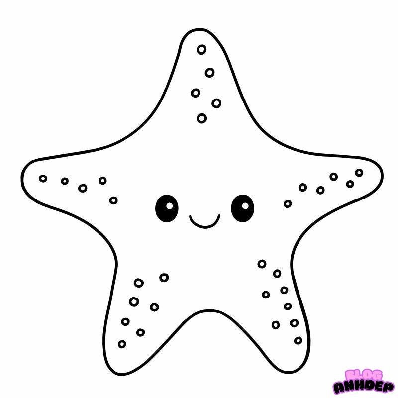 màu chibi sao biển