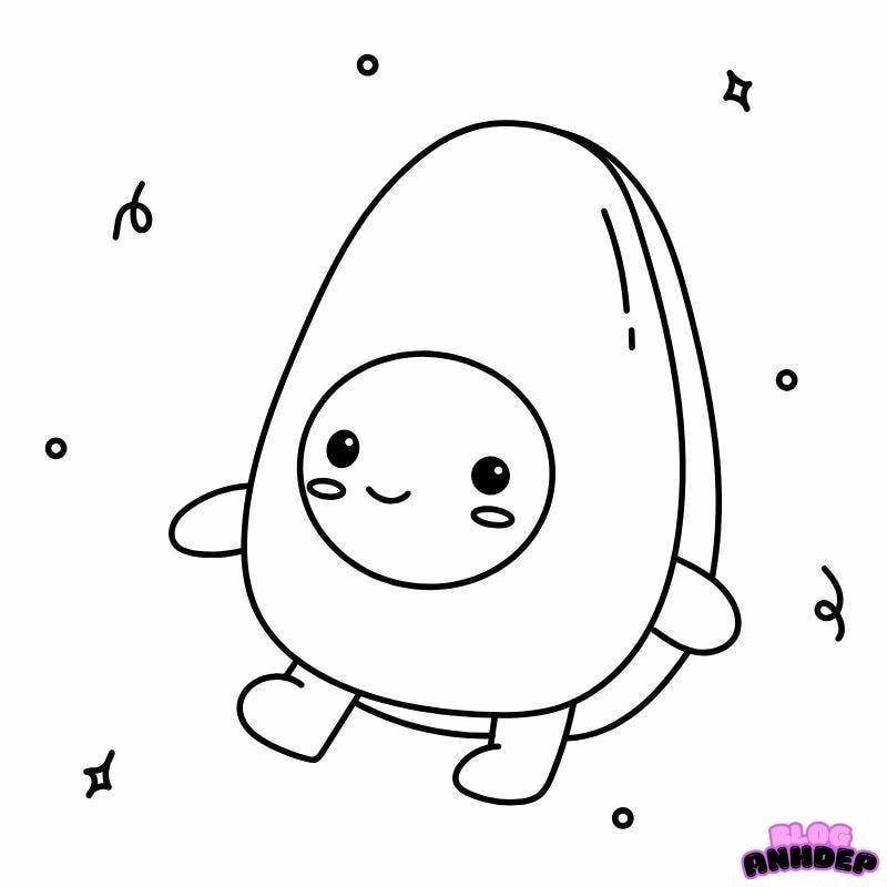 màu chibi trái bơ