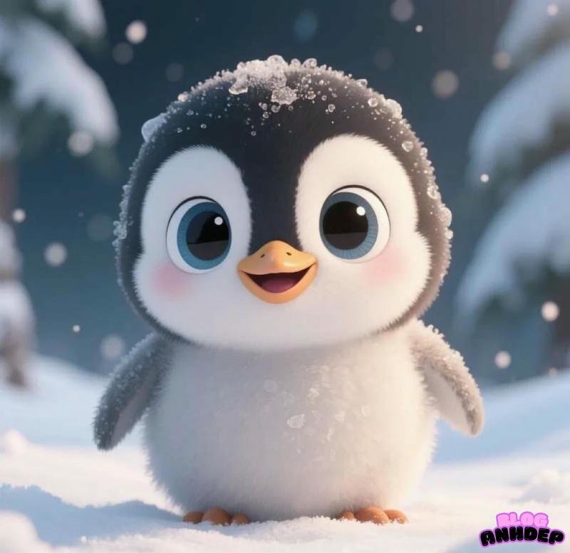 vẽ con chim cánh cụt chibi